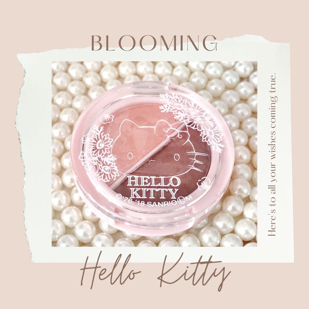 パウダーアイシャドウ ブルーミングキティ/DAISO/アイシャドウパレットを使ったクチコミ(1枚目)