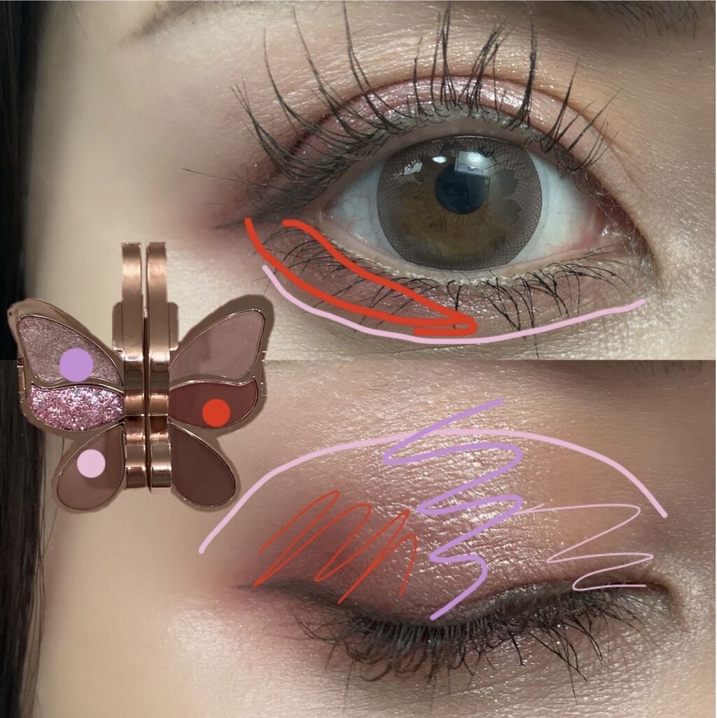 バタフライアイシャドウパレット/AGAG/アイシャドウパレットを使ったクチコミ（3枚目）