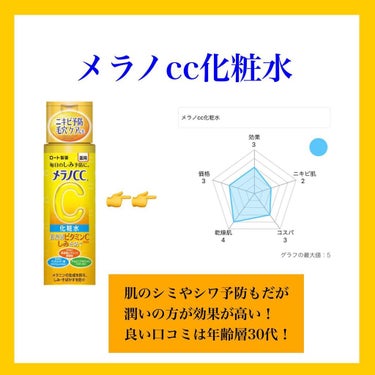 メラノCC 薬用しみ対策 美白化粧水のクチコミ「こんばんは！
けんとです！

化粧水沢山あるけど
使うならどれがいいんですか？？

とゆう声に.....」（2枚目）