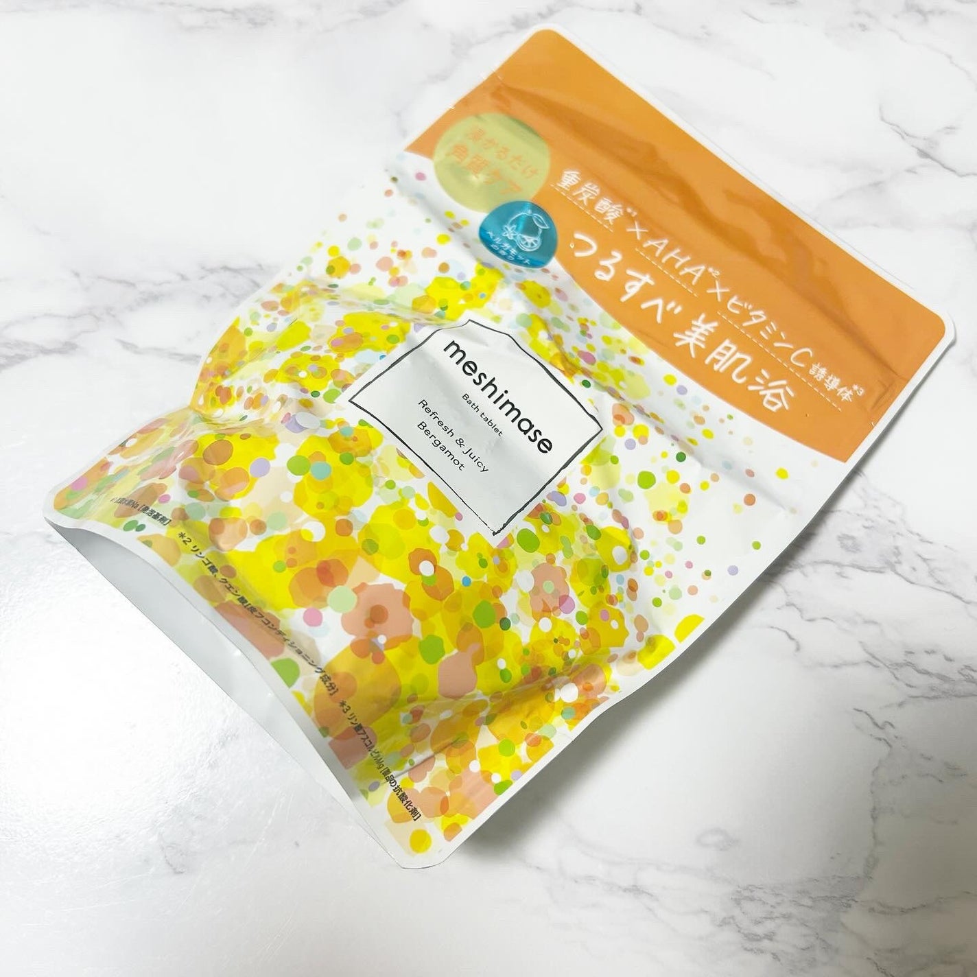 meshimase バスタブレット リフレッシュ&ジューシーなベルガモットの香り/meshimase/炭酸系入浴剤を使ったクチコミ(1枚目)