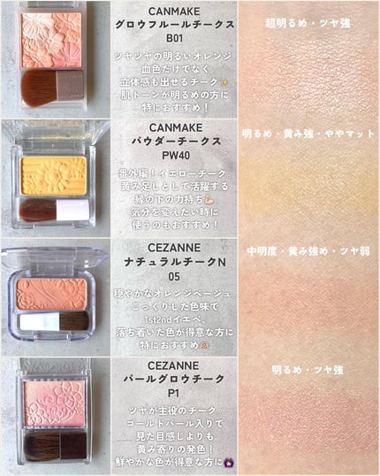 KAREN/パーソナルカラーアナリスト on LIPS 「オレンジチークの比較レビューです🍊赤み系からこっくり柿色まで!..」(4枚目)