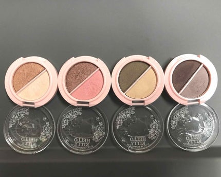 パウダーアイシャドウ ブルーミングキティ/DAISO/アイシャドウパレットを使ったクチコミ(1枚目)