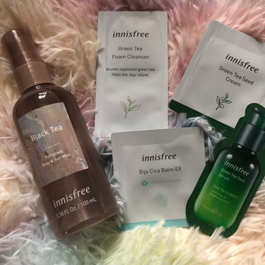 innisfree パフュームド ボディ＆ヘアミスト ブラックティーです。
こちらも9月のメガ割(Qoo10)にて購入。

ユニセックスで使える、とっても優秀なコです。
匂いもキツすぎず、ふんわり香る感