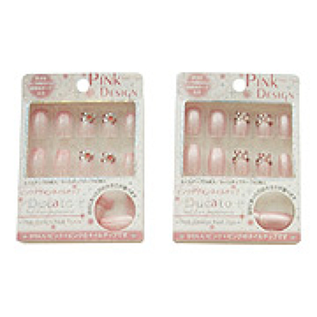 ピンクデザインネイルチップ