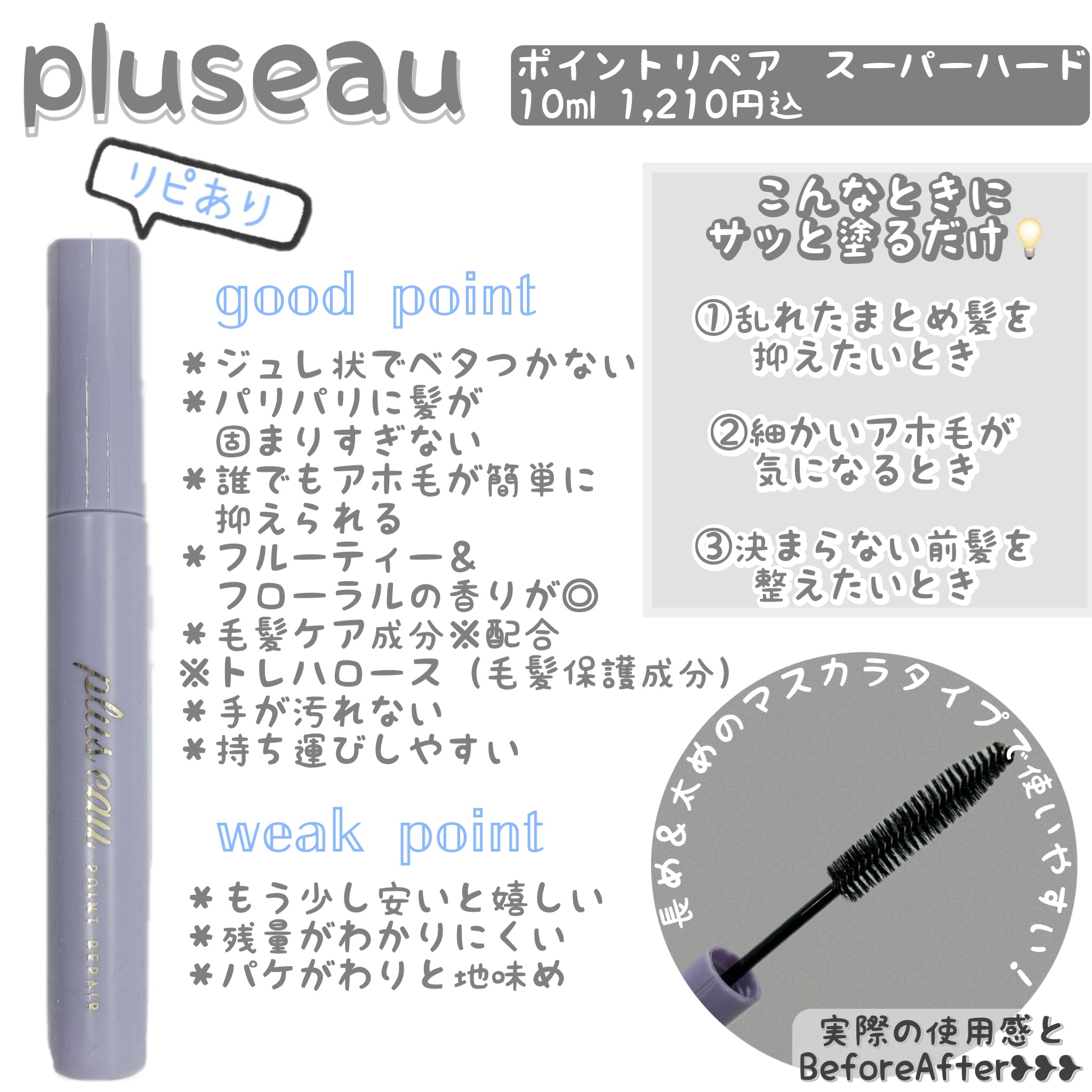 ポイントリペア スーパーハード/plus eau/ヘアジェルを使ったクチコミ（1枚目）