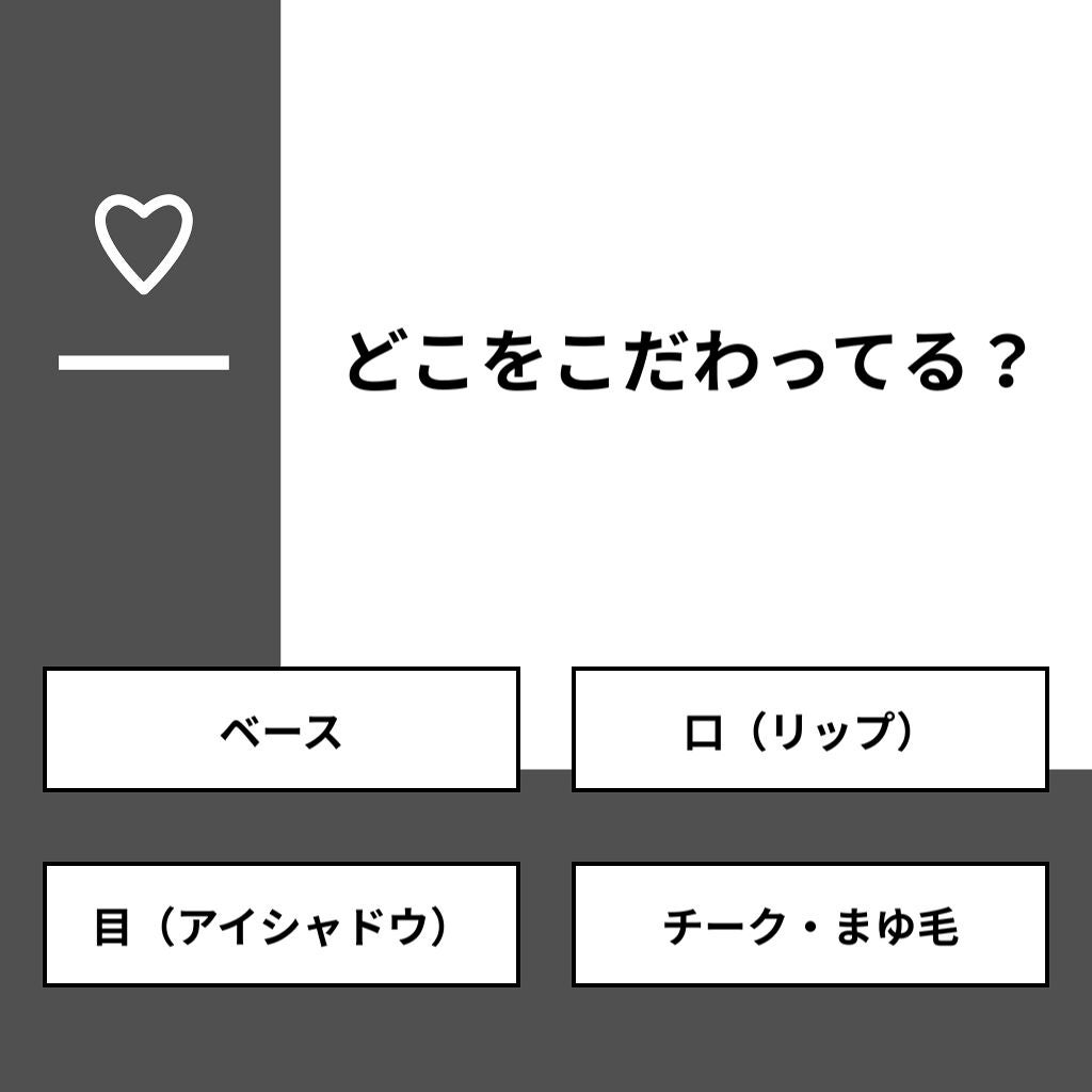 ハッピー! on LIPS 「【質問】どこをこだわってる?【回答】・ベース:14.3%・口(..」(1枚目)