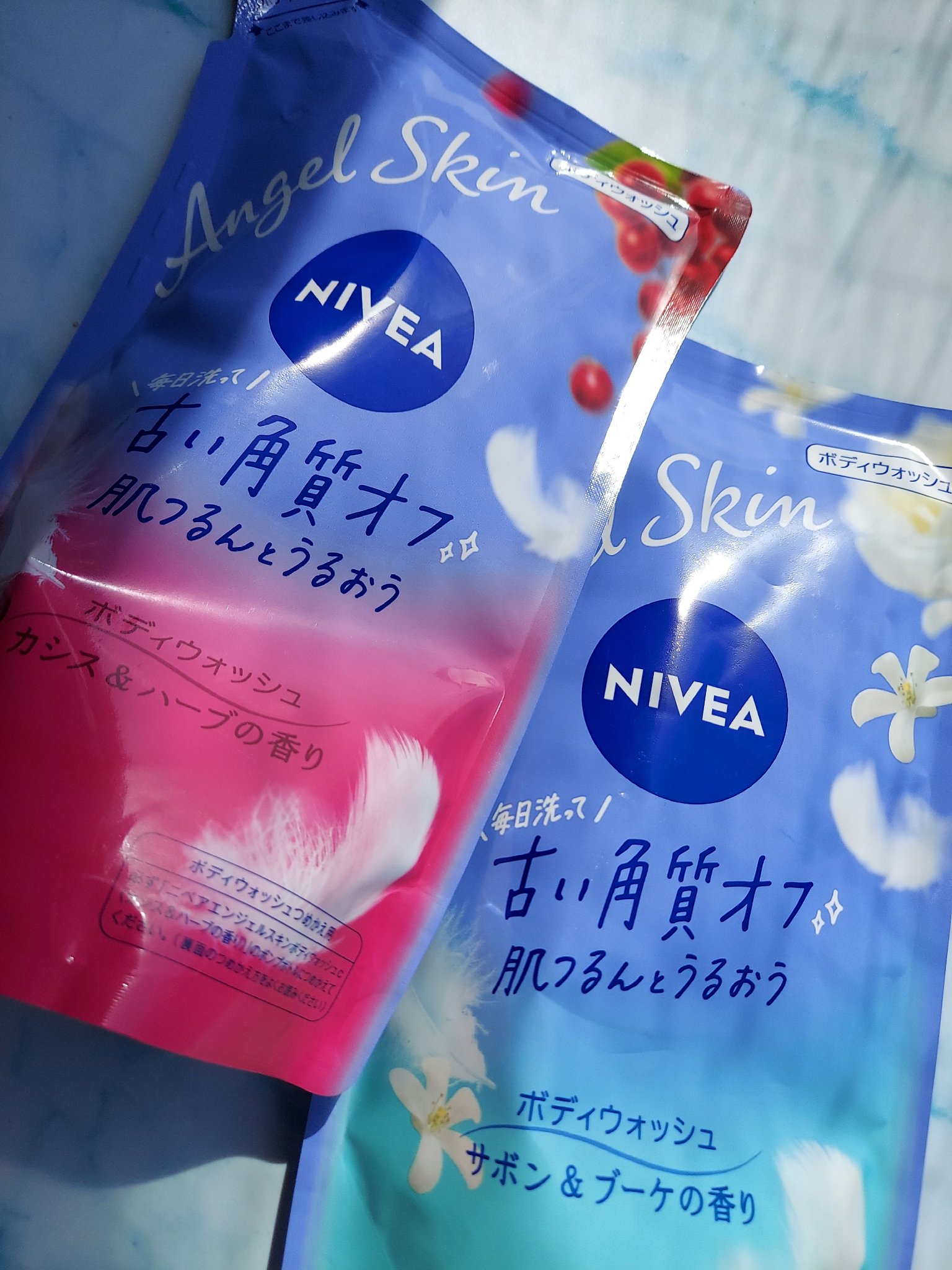 ニベア エンジェルスキン ボディウォッシュ カシス＆ハーブの香り 詰替 360ml/ニベア/ボディソープを使ったクチコミ（1枚目）