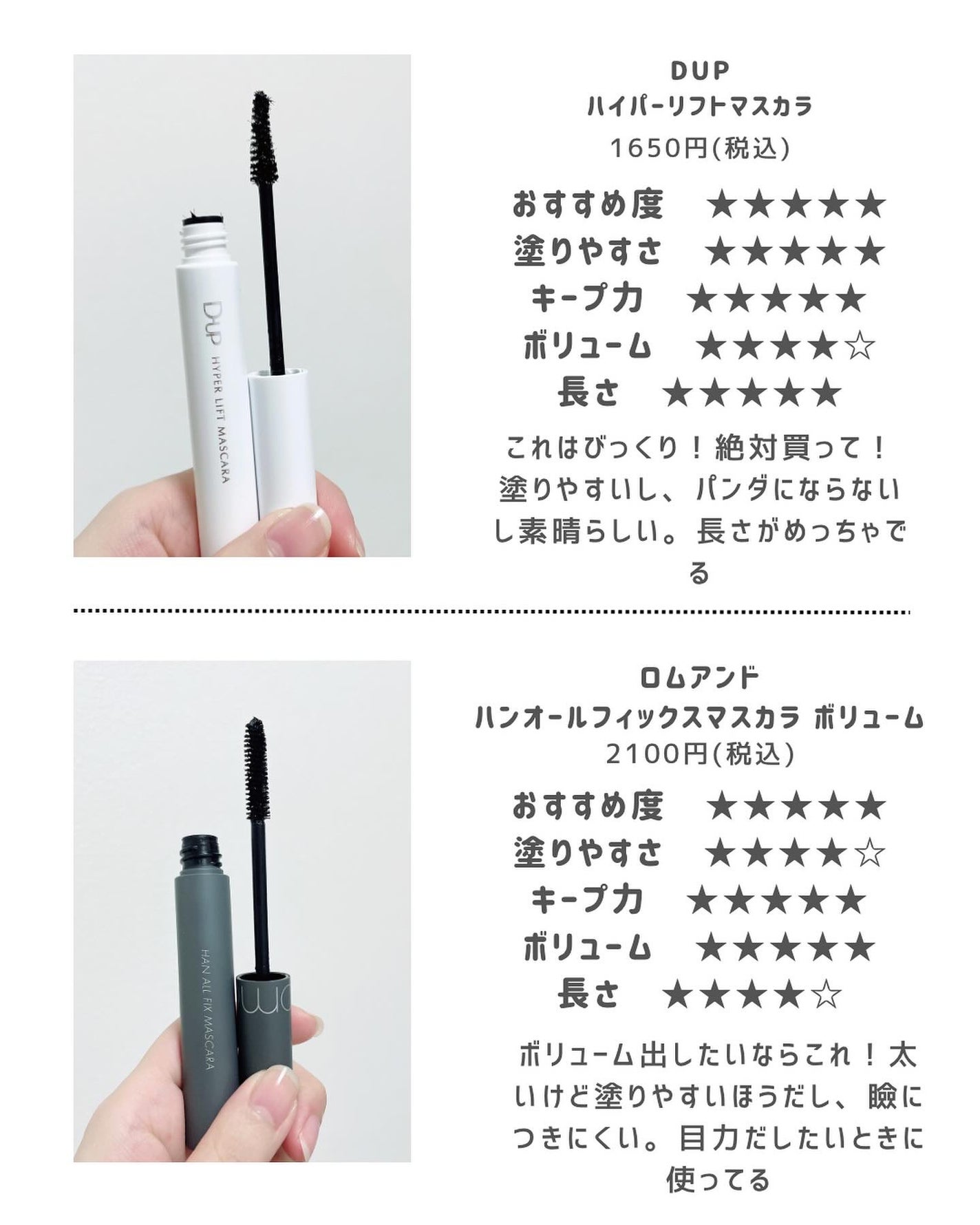 ハンオールフィックスマスカラ/rom&nd/マスカラを使ったクチコミ(6枚目)