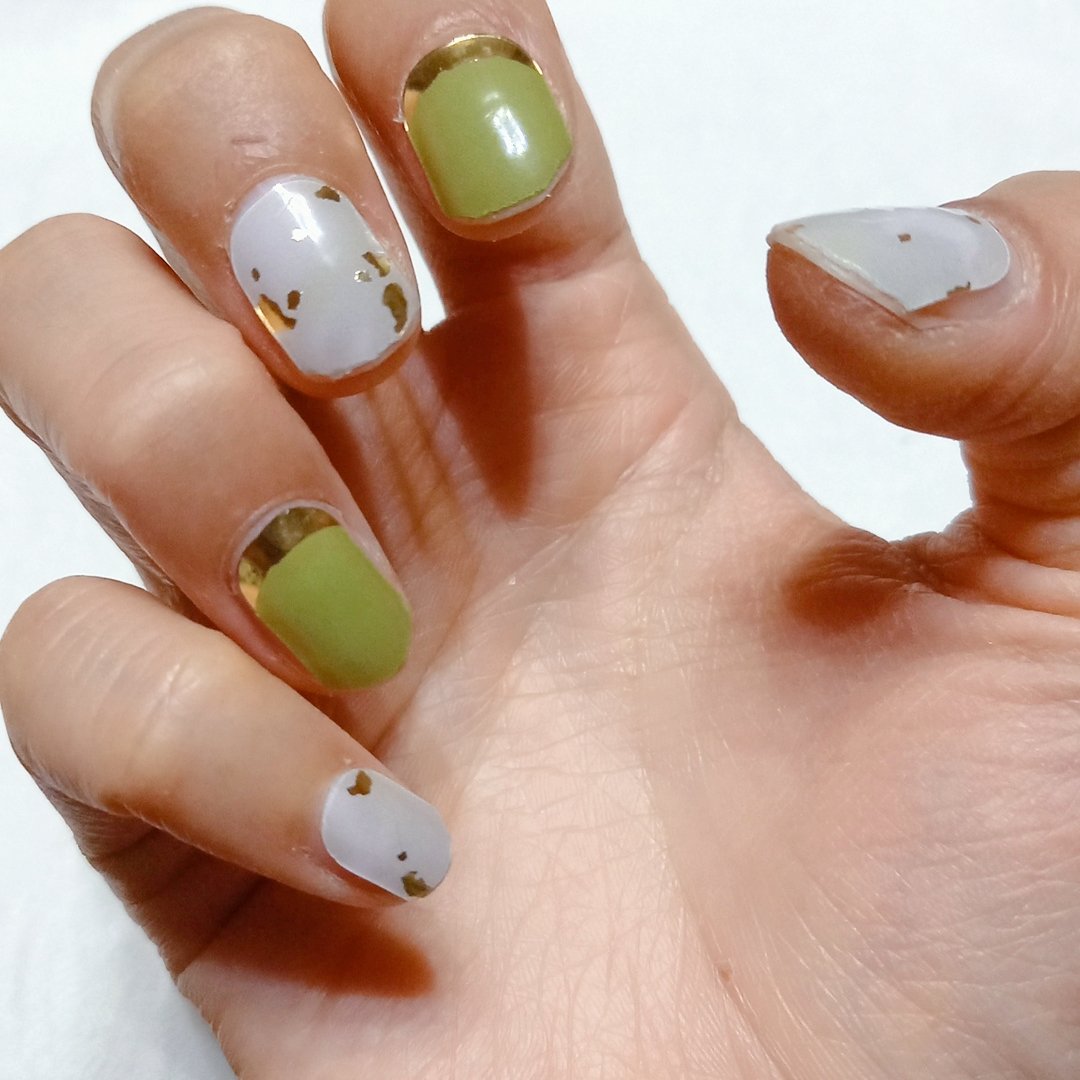 ジェルネイルシール（ハンド） Ｆ/DAISO/ネイルシールを使ったクチコミ（3枚目）