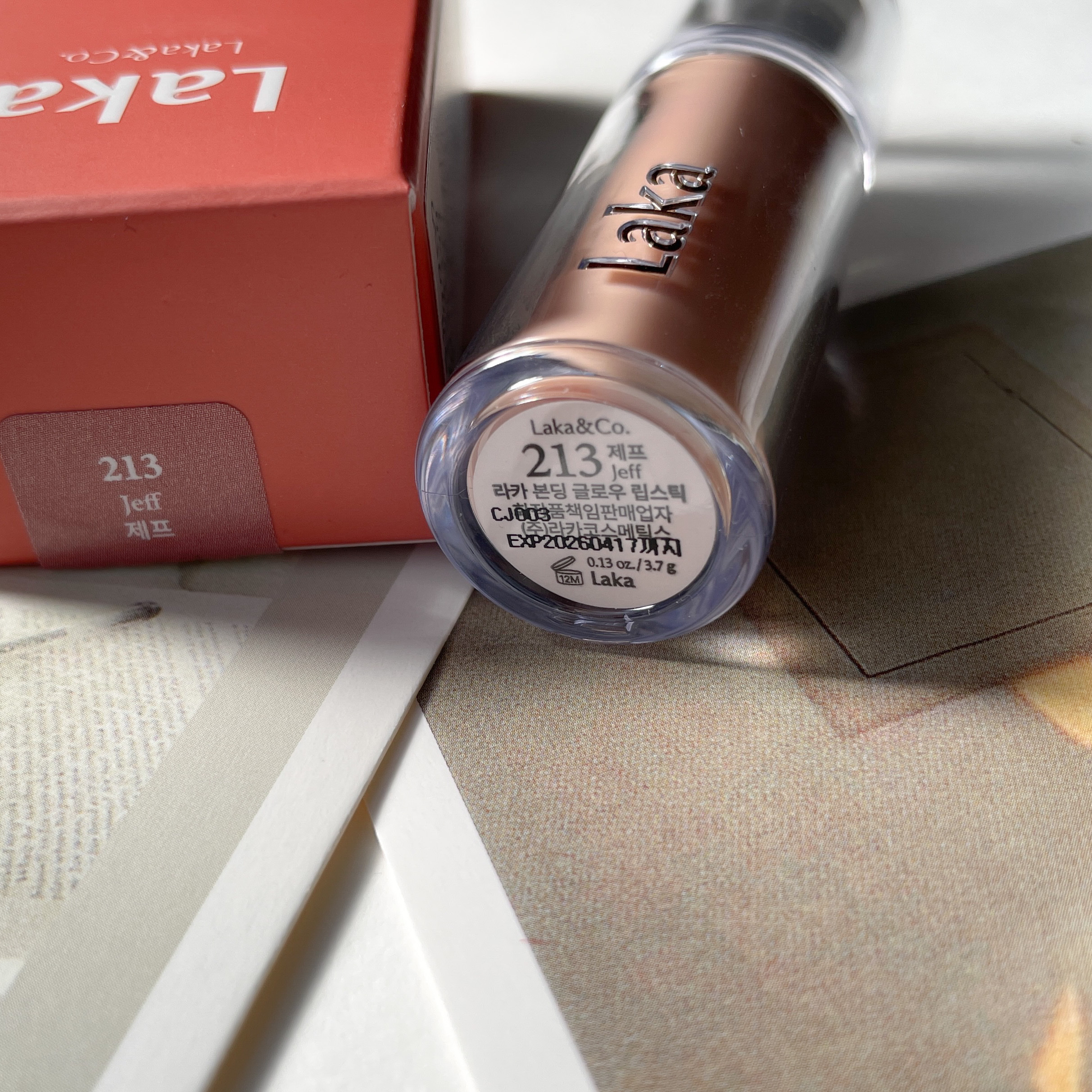 ボンディンググロウリップスティック 213 ジェフ/Laka/口紅を使ったクチコミ（3枚目）