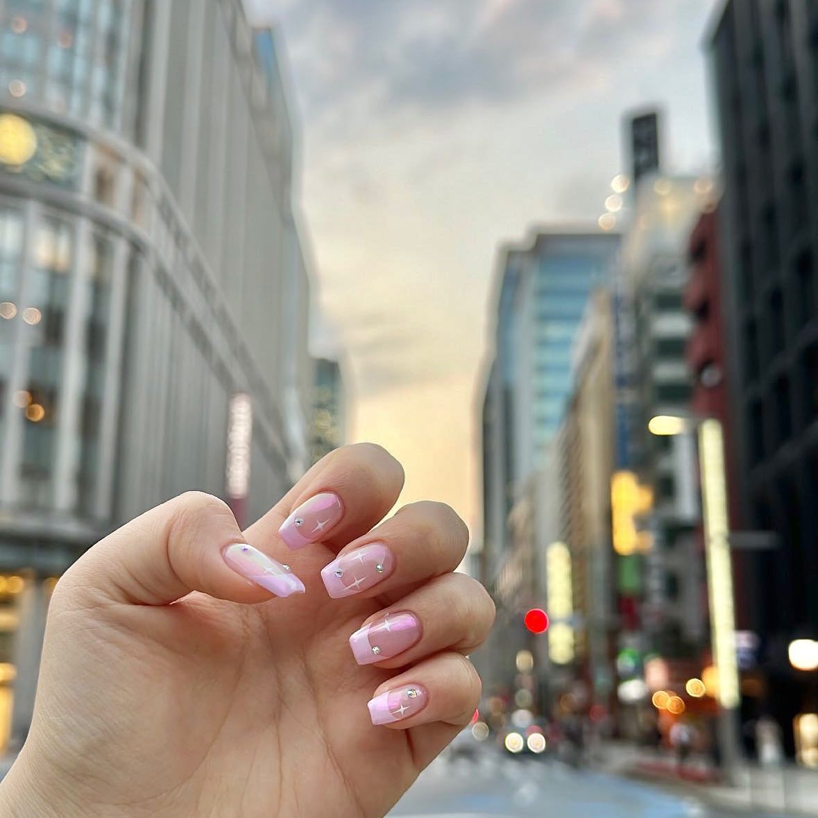 #オーロラネイルのネイルデザイン