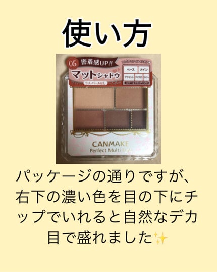 パーフェクトマルチアイズ/キャンメイク/アイシャドウパレットを使ったクチコミ(5枚目)