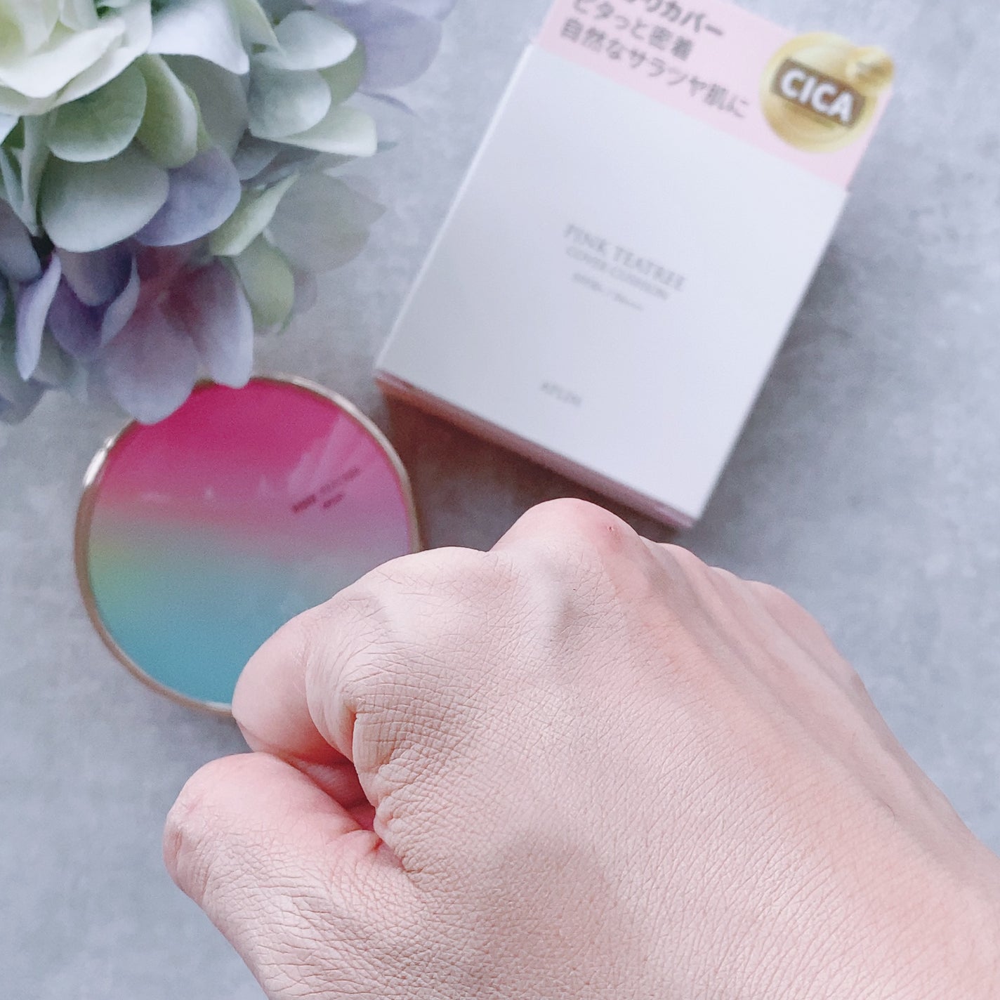 ピンクティーツリーカバークッション/APLIN/クッションファンデーションを使ったクチコミ(5枚目)