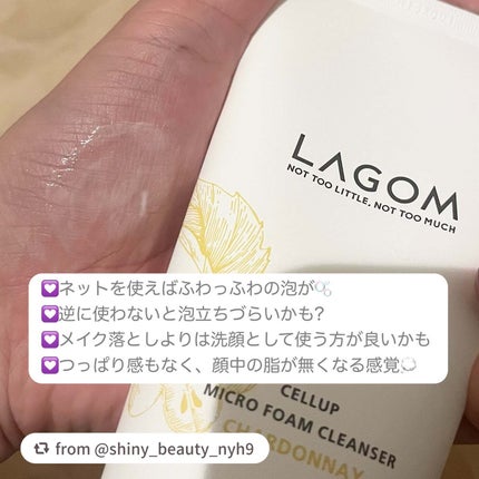 マイクロフォーム クレンザー(夜用洗顔)/LAGOM /クレンジングクリームを使ったクチコミ(3枚目)