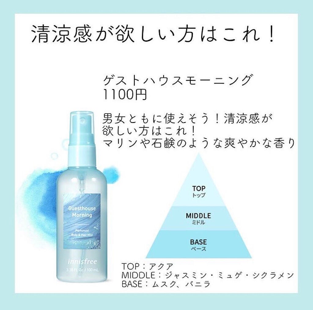パフュームド ボディ&ヘアミスト/innisfree/香水(その他)を使ったクチコミ(2枚目)
