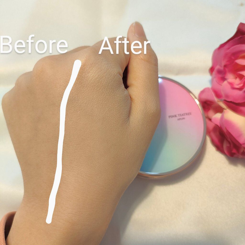 ピンクティーツリーカバークッション/APLIN/クッションファンデーションを使ったクチコミ(3枚目)