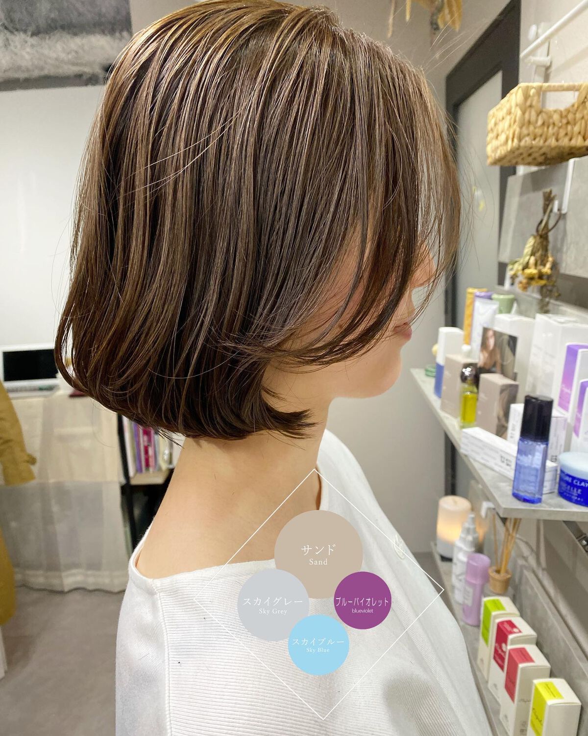 junjun_hair_make on LIPS 「透明感のあるアッシュベージュヘアカラー✨ボブスタイルとの相性抜..」(1枚目)