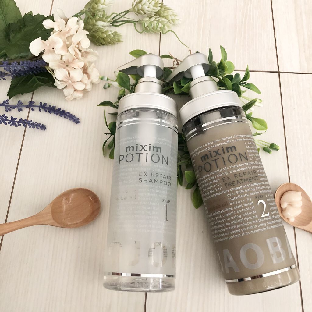 リペアシャンプー/ヘアトリートメント/mixim POTION/シャンプー・コンディショナーを使ったクチコミ（1枚目）