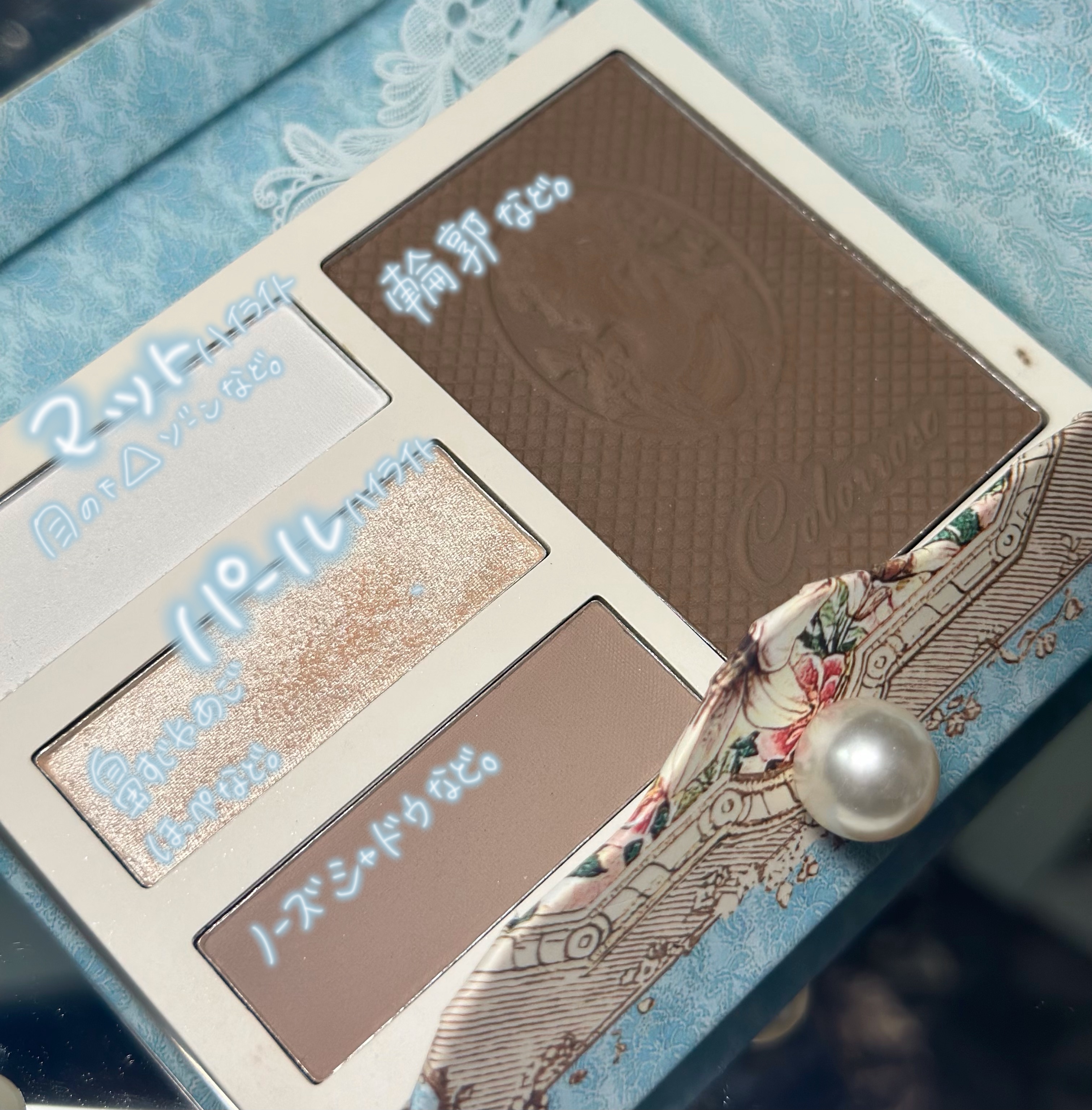 オールインワンコントゥアリングパレット/COLORROSE/シェーディングを使ったクチコミ（3枚目）