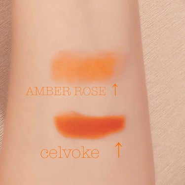  celvoke09番と幻のARGELAN AMBER ROSEとの比較です！
似てると言われてるだけある！
AMBER ROSEはcelvokeを少し柔らかくした感じでどちらも、とても気に入っています