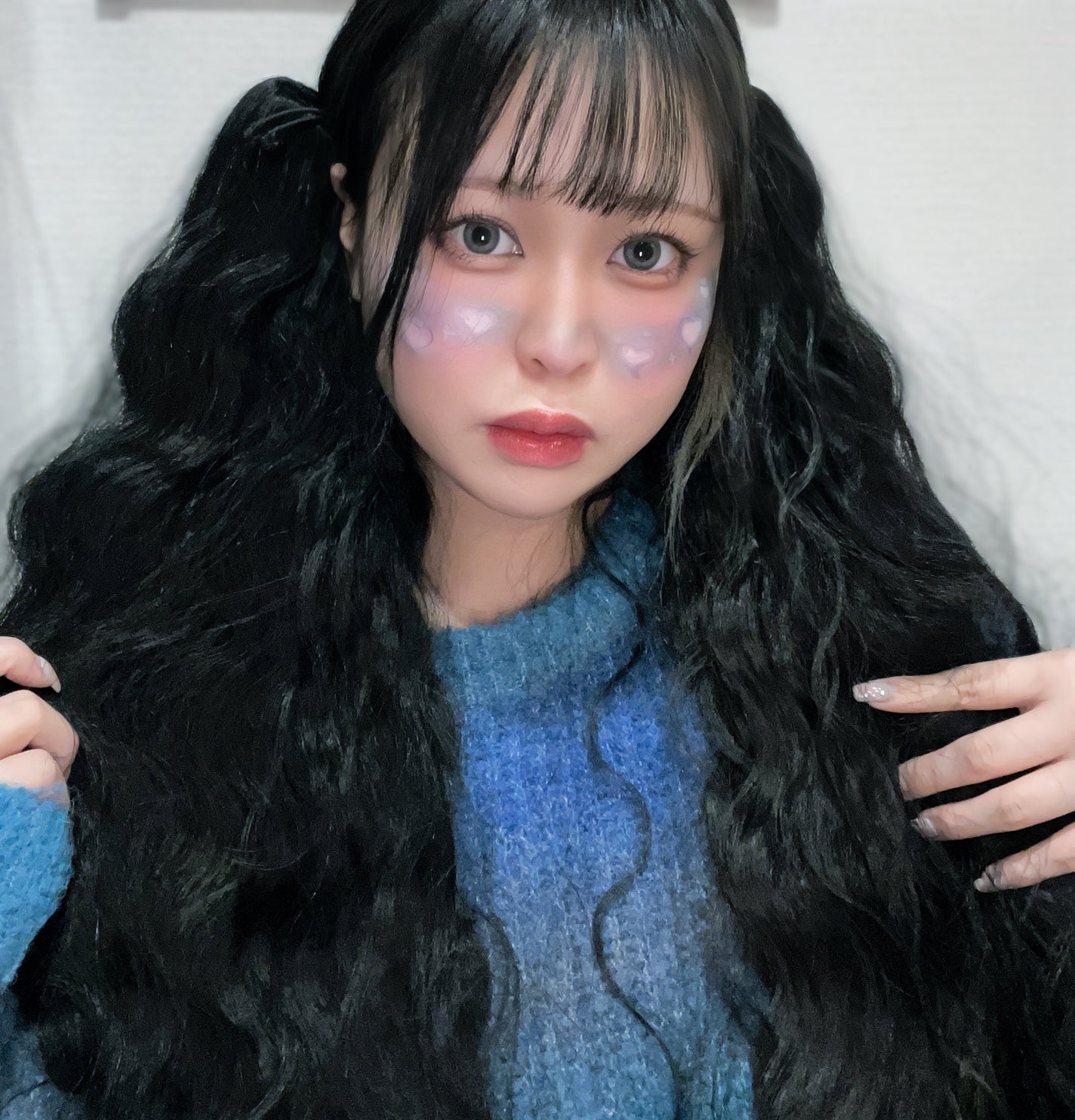 それゆけわかまるちゃん on LIPS 「ブルー💙ハートメイク🎀前回ピンクのハートメイクをしたので今回は..」(2枚目)