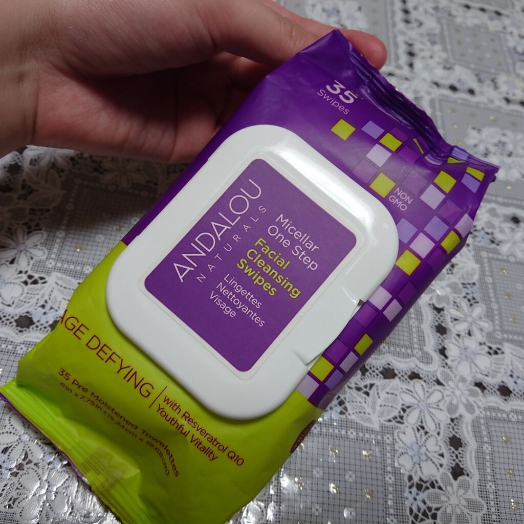 ADミセラスワイプ/Andalou Naturals/クレンジングシートを使ったクチコミ(1枚目)