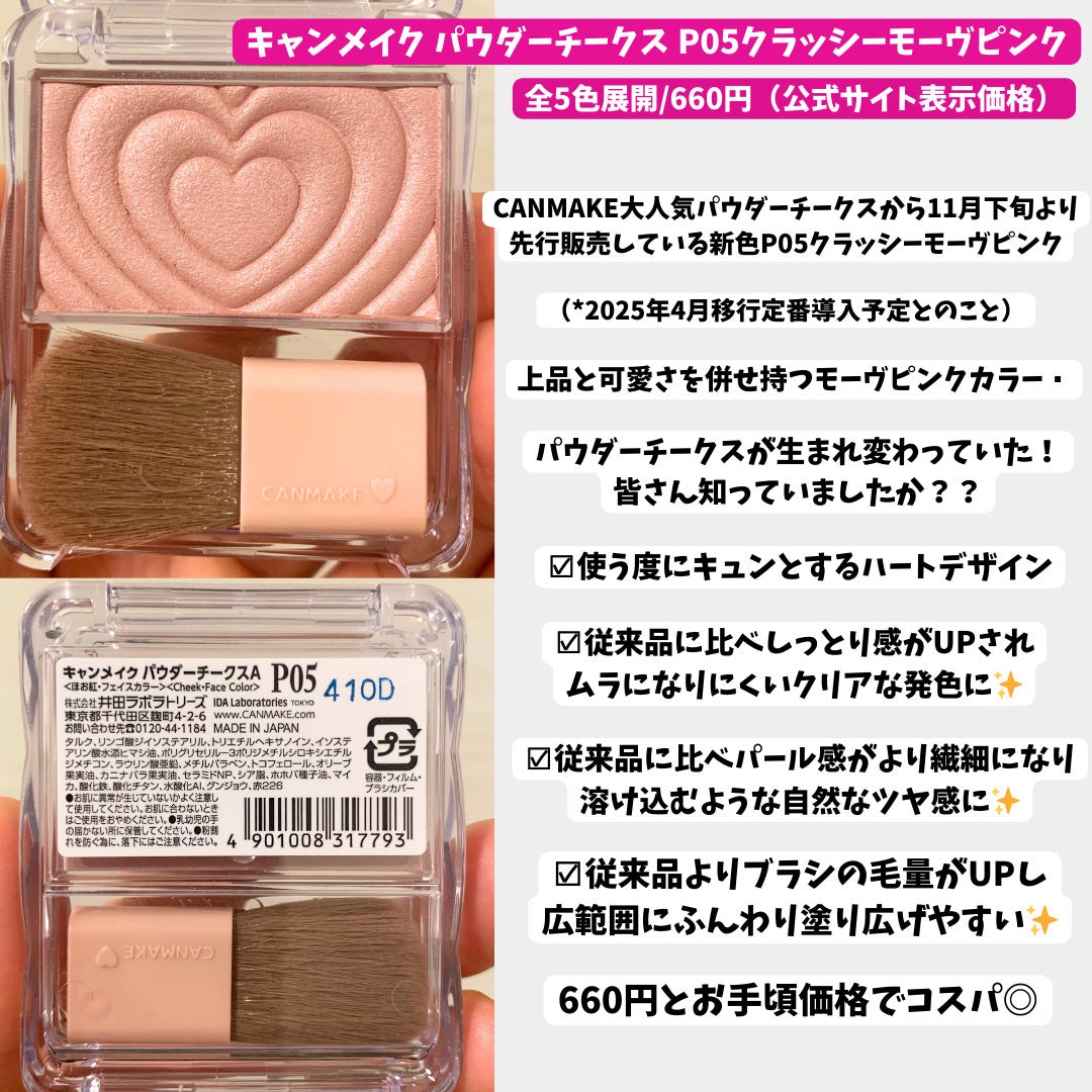 パウダーチークス/キャンメイク/パウダーチークを使ったクチコミ(2枚目)