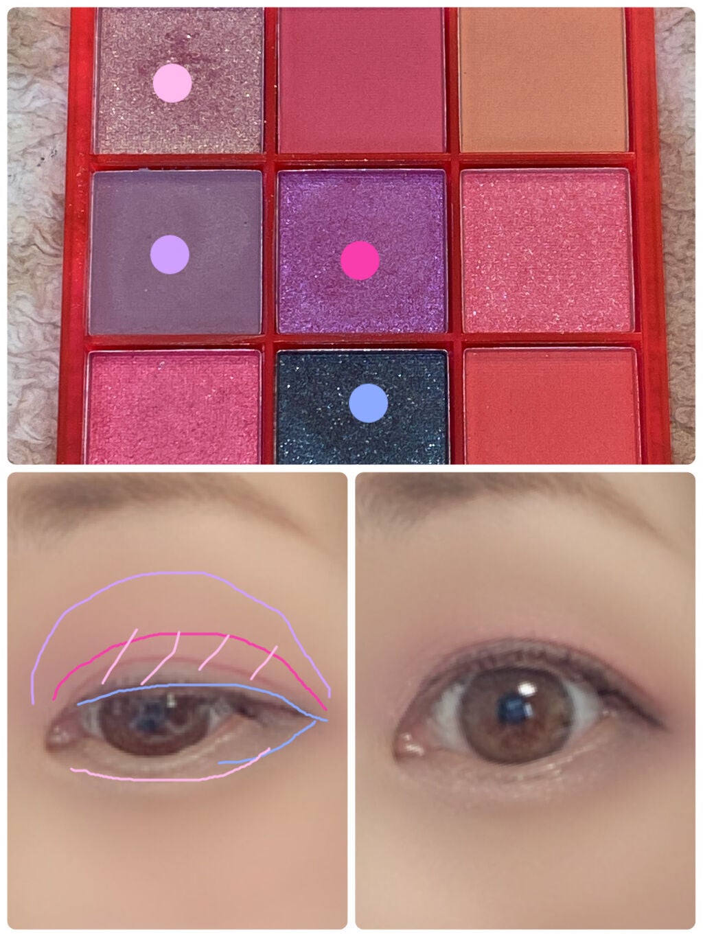 UR GLAM BLOOMING EYE COLOR PALETTE/U R GLAM/アイシャドウパレットを使ったクチコミ(2枚目)