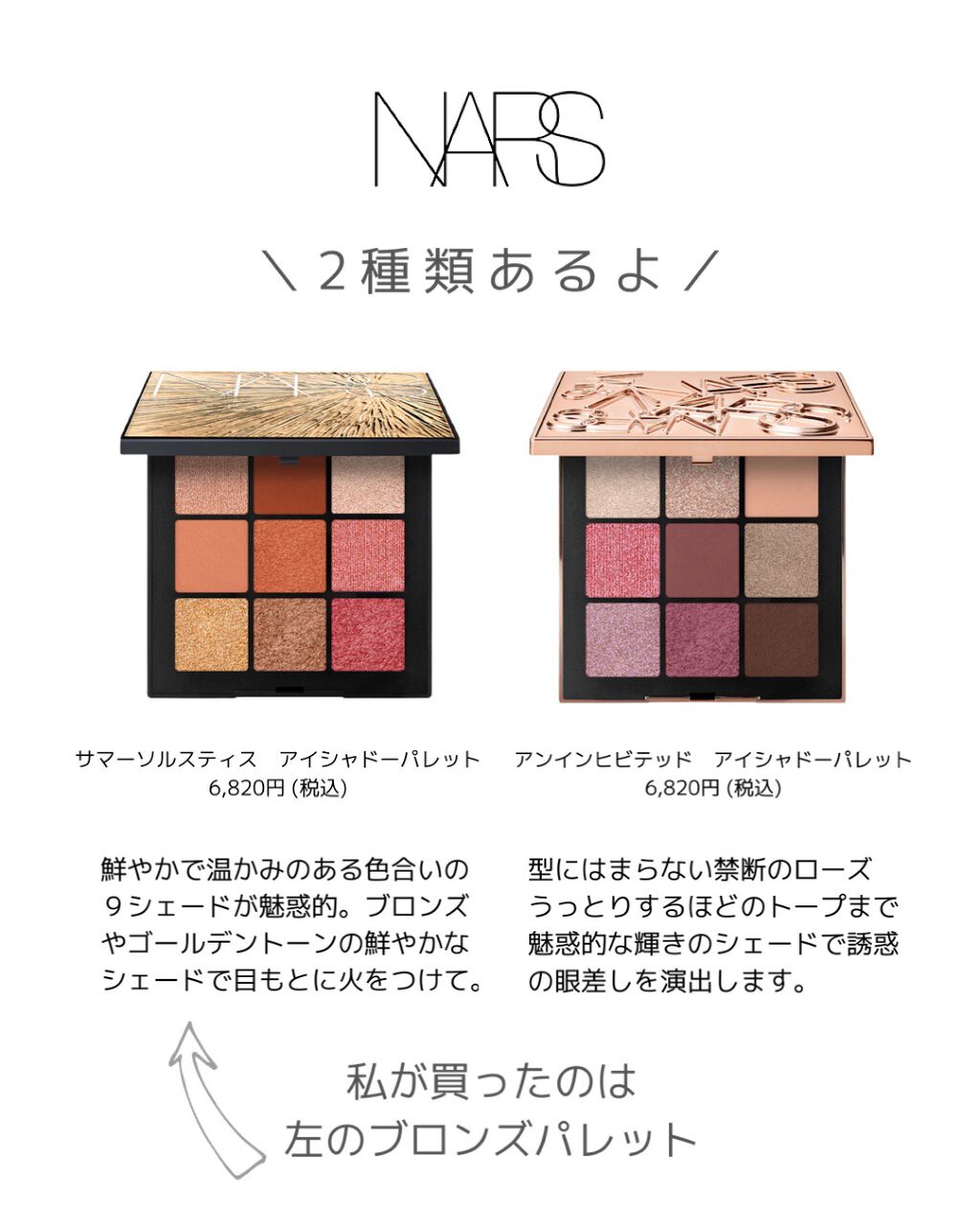 サマーソルスティス アイシャドーパレット/NARS/アイシャドウパレットを使ったクチコミ（2枚目）