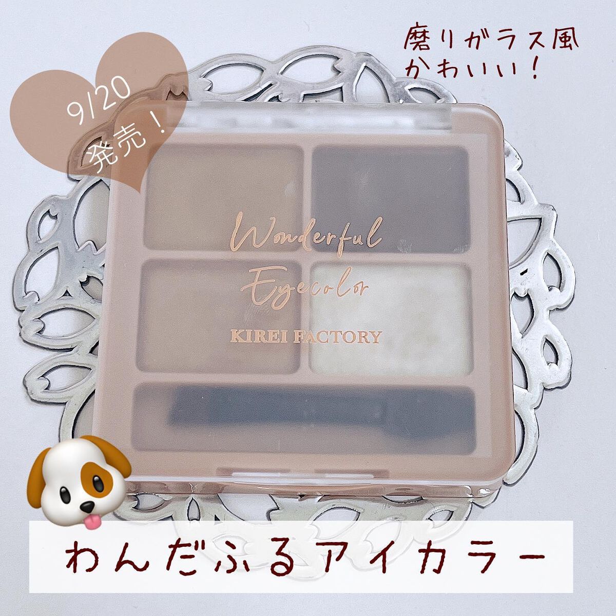 わんだふるアイカラー 01 しばブラウン（ベージュ系）/KIREI FACTORY/アイシャドウパレットを使ったクチコミ（1枚目）