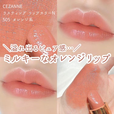 CEZANNE ラスティング リップカラーNのクチコミ「＼イエベさん大優勝／
500円台で買える
ミルキーなオレンジリップ🧡🍼

✼••┈┈┈┈┈┈┈.....」（1枚目）