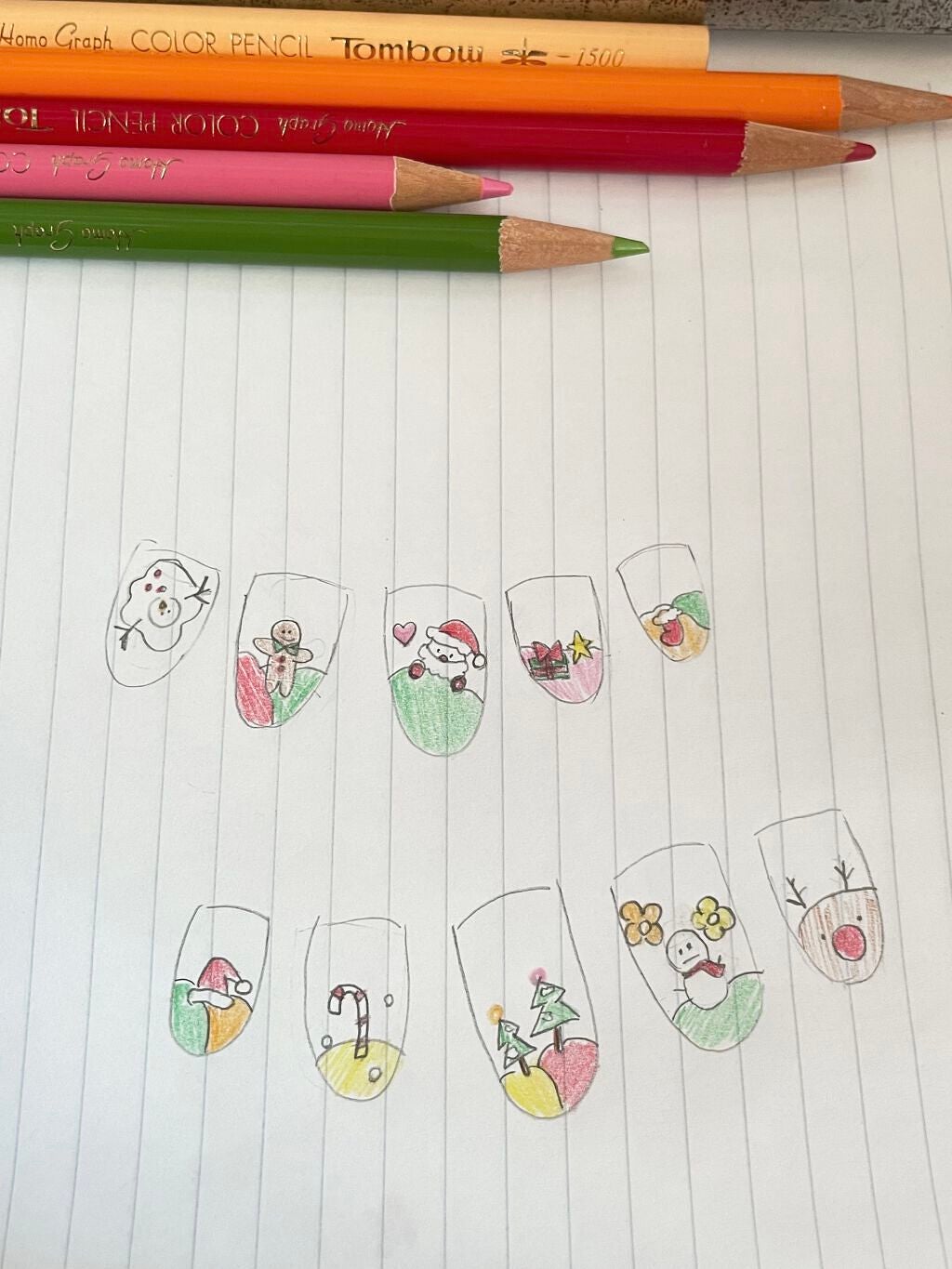 ssan on LIPS 「🎄クリスマスネイル⛄️次のデザインイメージしてイラスト描きまし..」(1枚目)