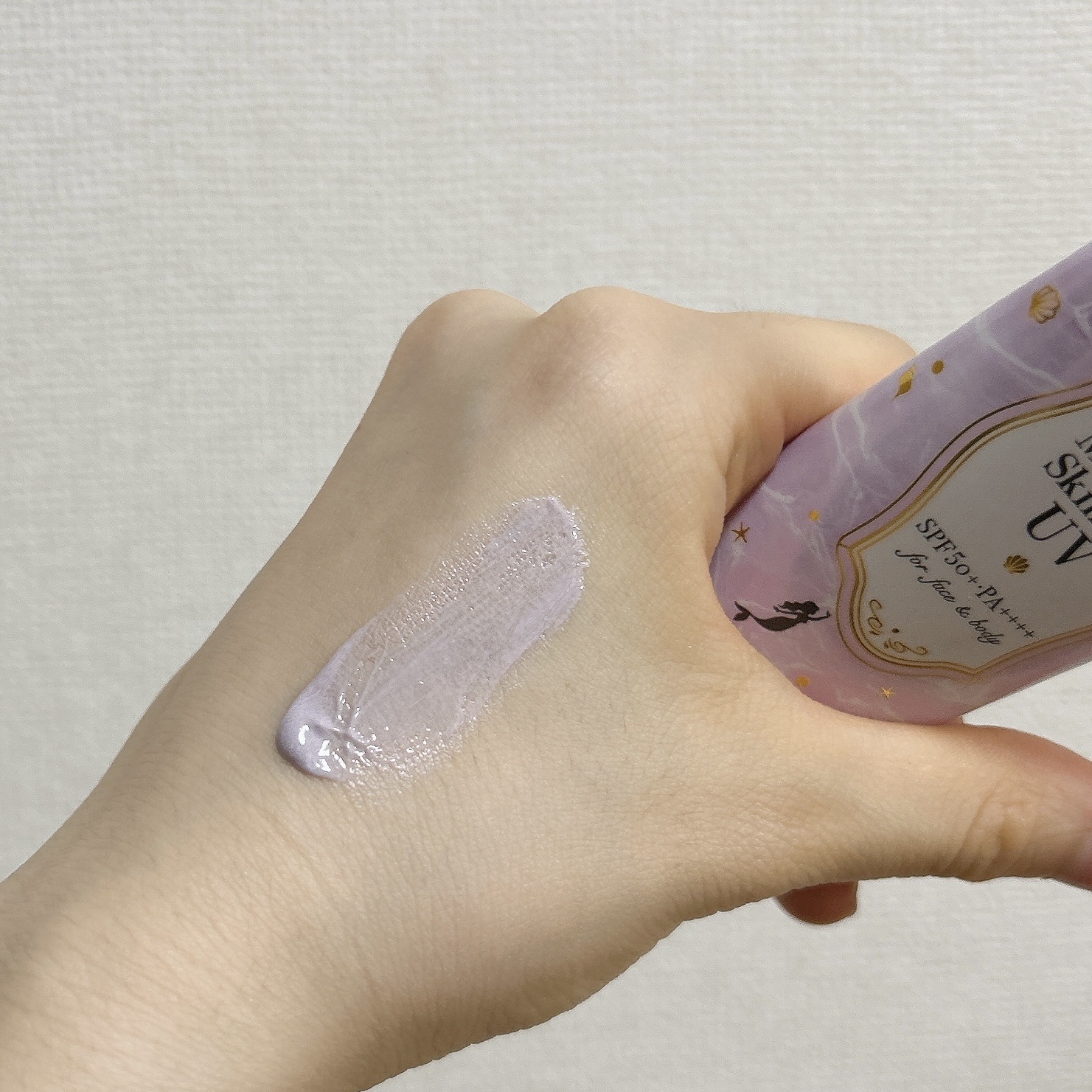 マーメイドスキンジェルUV C03 ピュアパープル/キャンメイク/日焼け止めジェルを使ったクチコミ（3枚目）