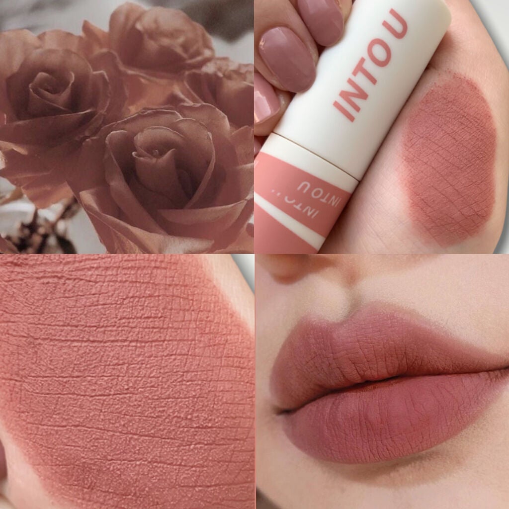 スーパーマットリップ&チークマッド/INTO U/口紅を使ったクチコミ(4枚目)