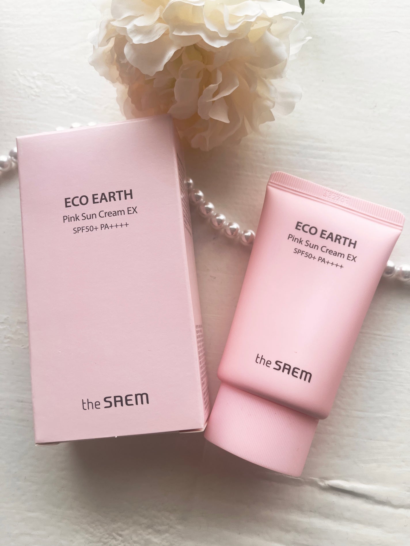 Eco Earth Pink Sun Cream/the SAEM/日焼け止め・UVケアを使ったクチコミ(1枚目)