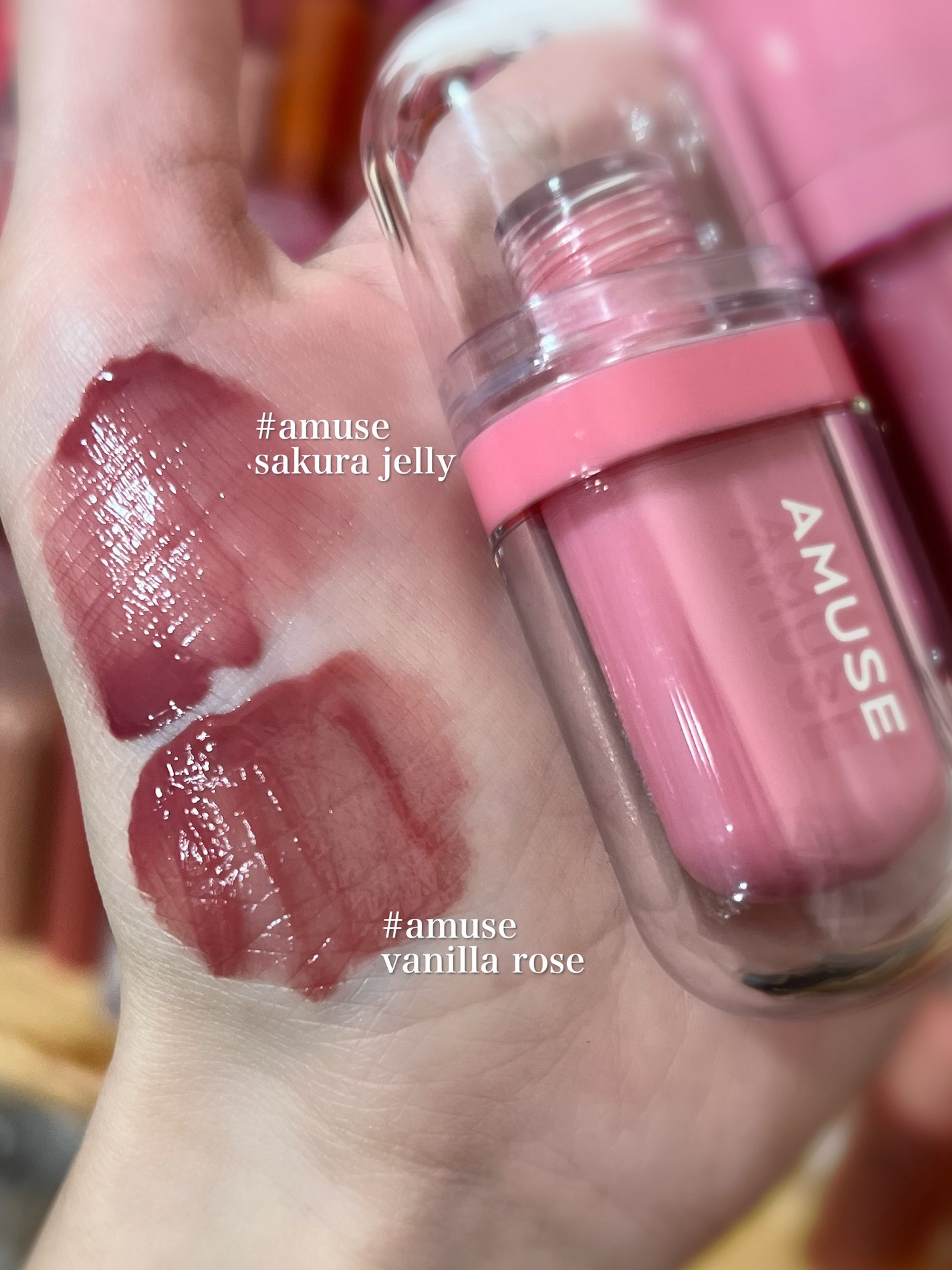 ミユ @ilmmiyu on LIPS 「amuse日本限定バニラローズ🫶🏻と桜ジェリー〖・𝙏𝙬𝙞𝙩𝙩𝙚..」(3枚目)