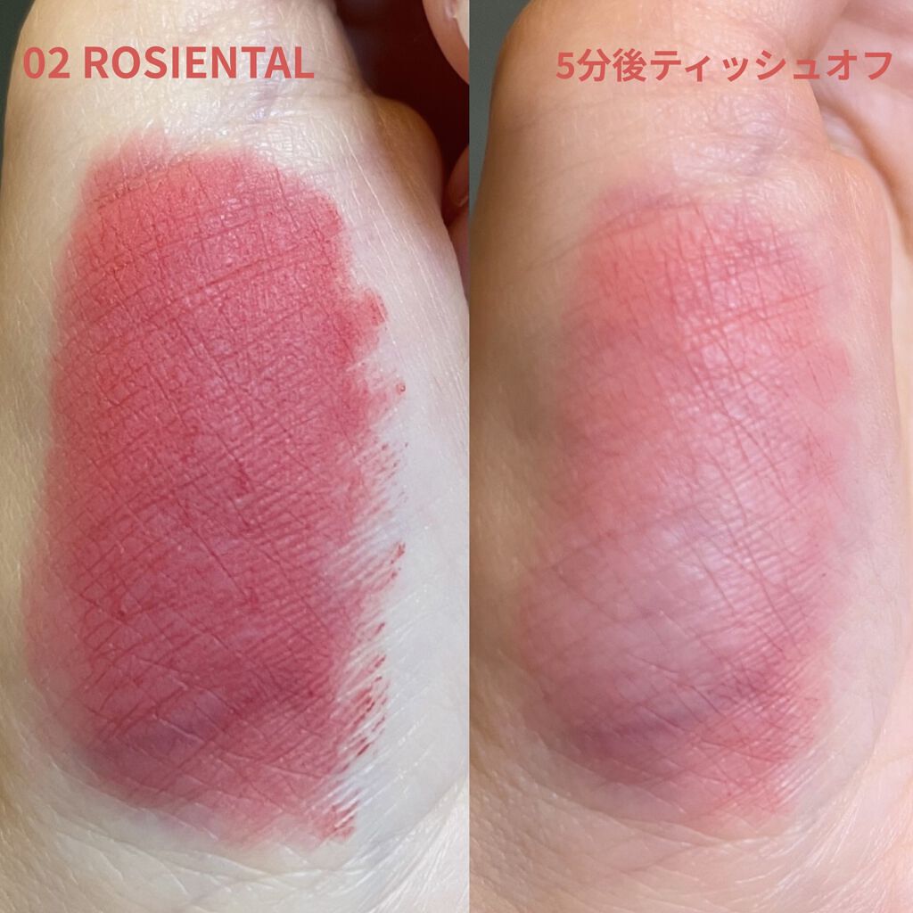 rom&nd ブラーファッジティント 02 ロージーエンタル(ROSIENTAL)/rom&nd/リップティントを使ったクチコミ（2枚目）