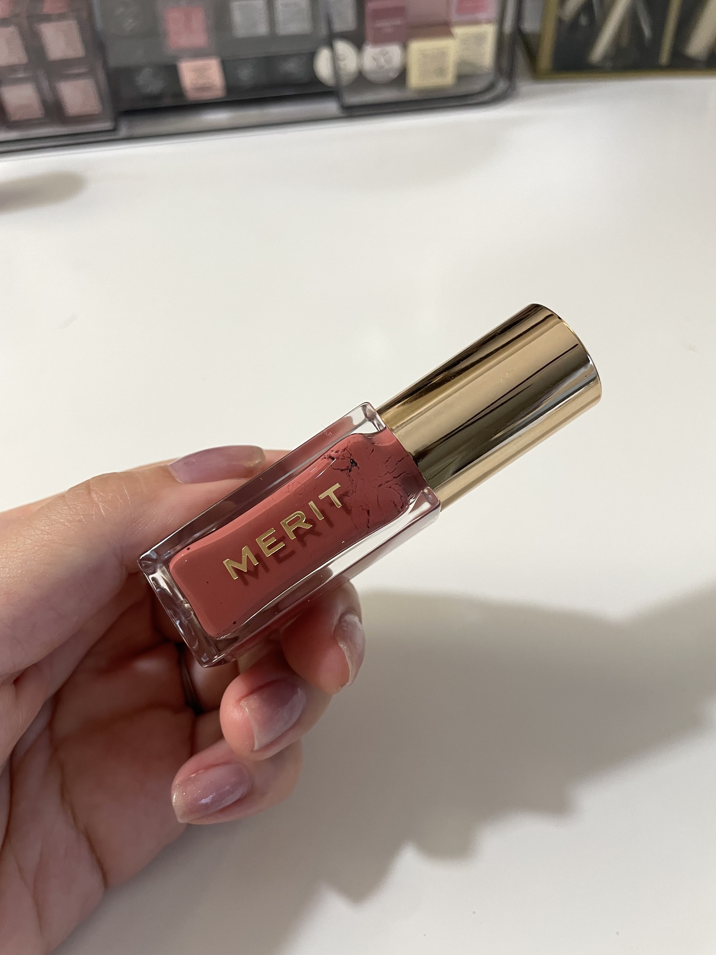 Shade slick tinted lip oil/MERIT Beauty/リップグロスを使ったクチコミ（3枚目）