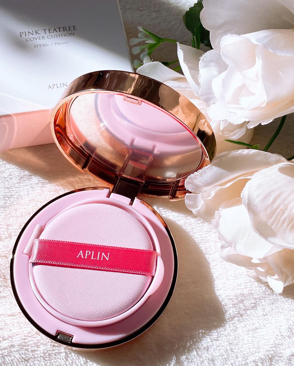 ピンクティーツリーカバークッション/APLIN/クッションファンデーションを使ったクチコミ（2枚目）