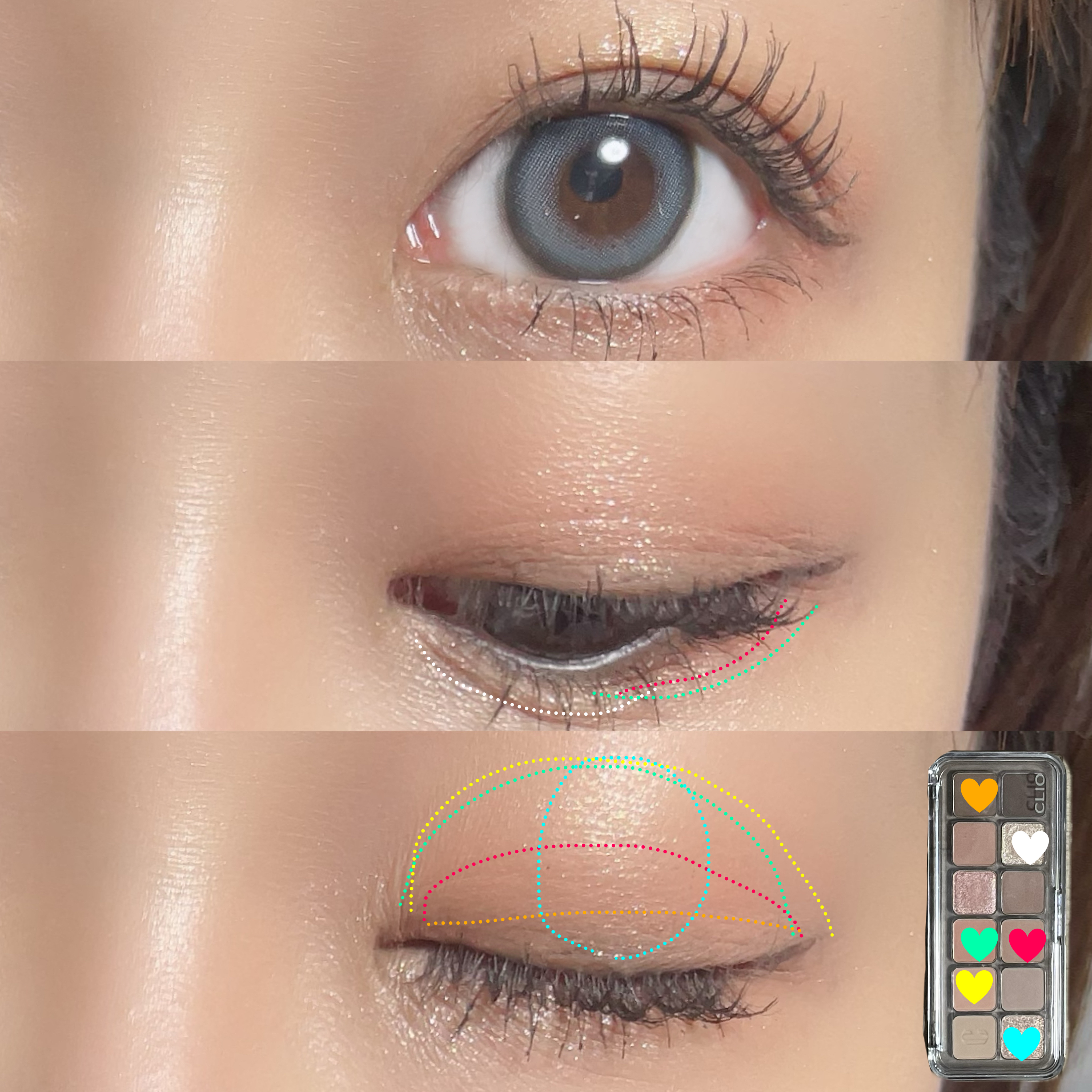 プロ アイ パレット エアー 01 コーラルスタジオ(CORAL STUDIO)/CLIO/アイシャドウパレットを使ったクチコミ（3枚目）