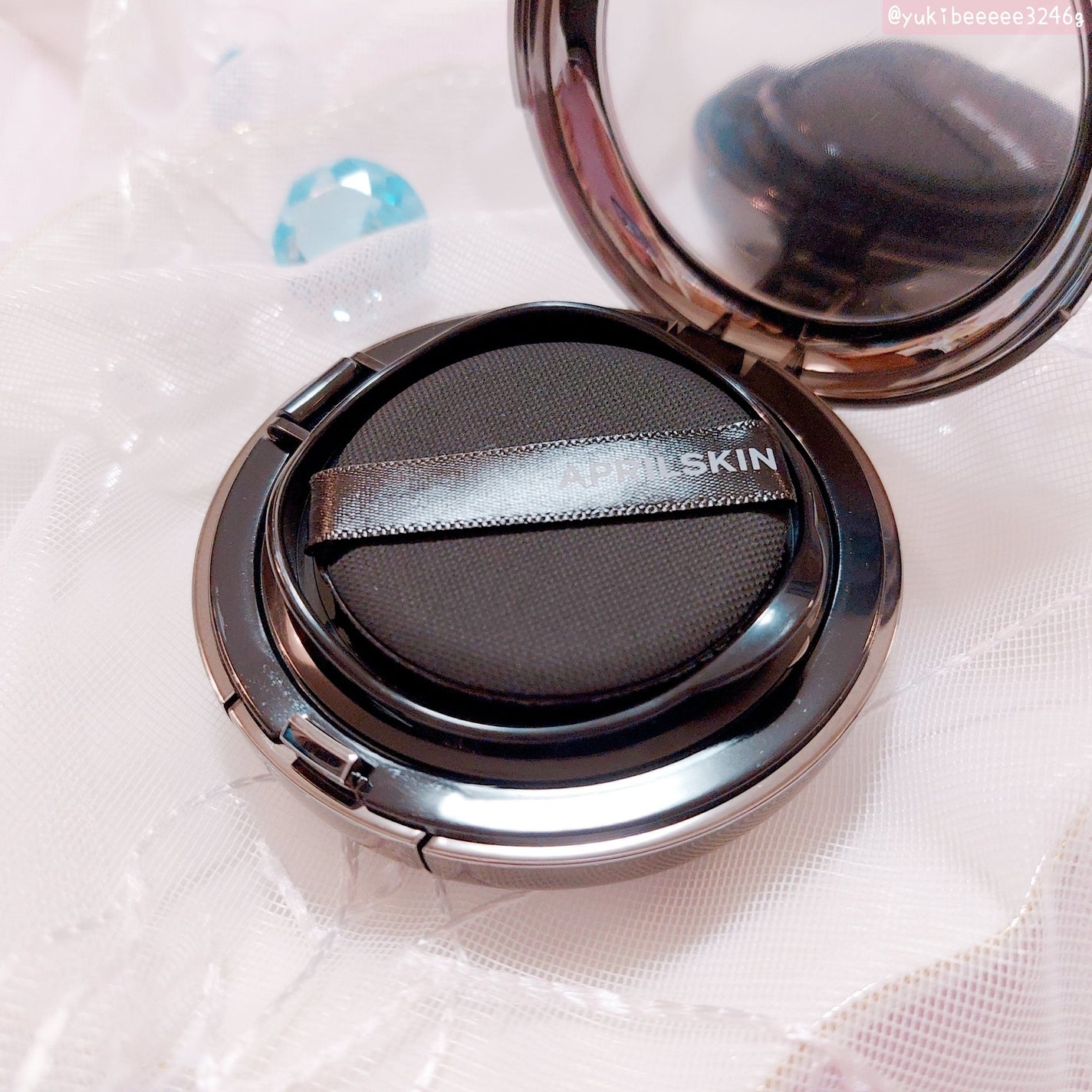 ハイパーカバーフィットクッション グラファイト/APRILSKIN/クッションファンデーションを使ったクチコミ(2枚目)