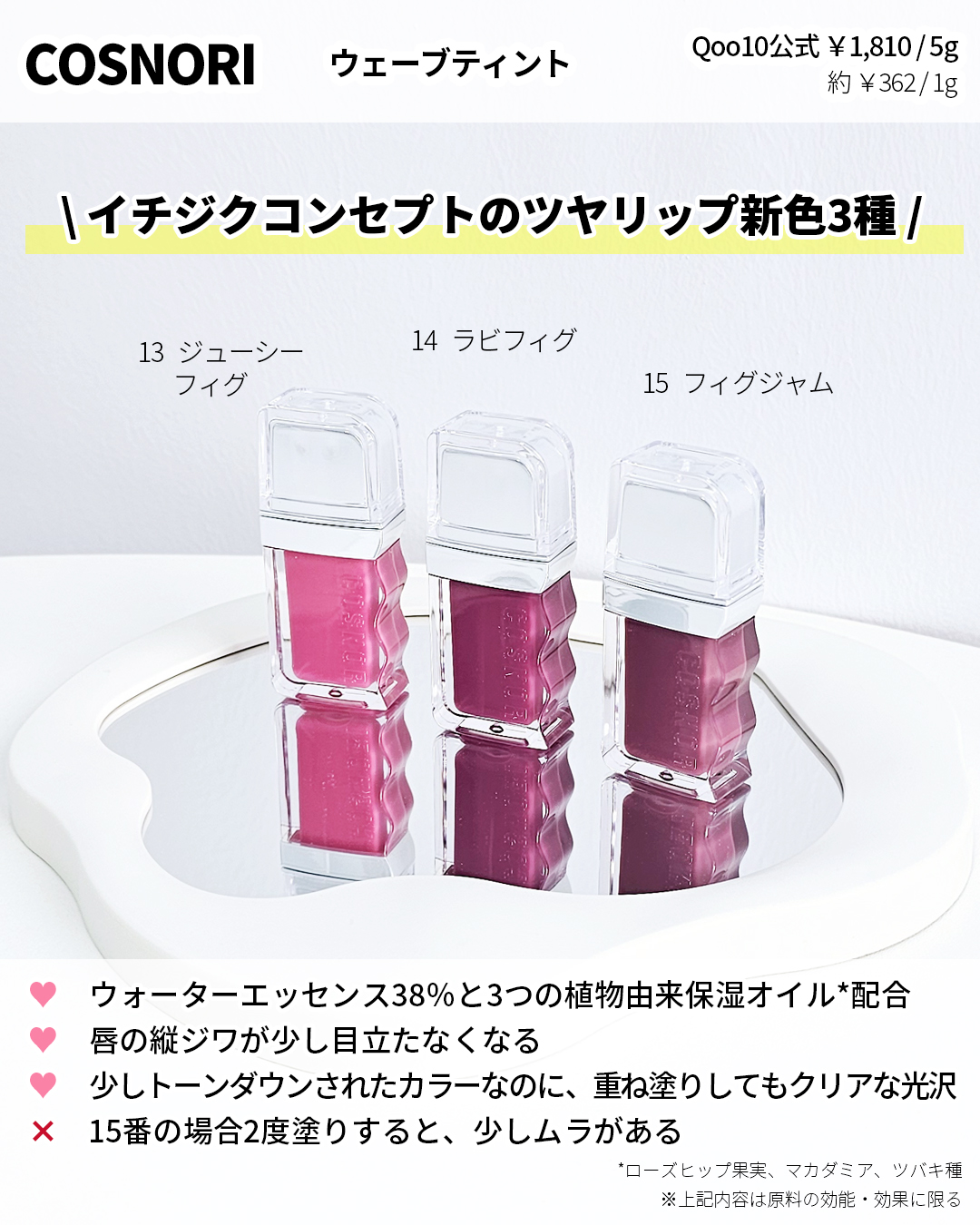 フローウェーブティント/COSNORI/リップティントを使ったクチコミ（3枚目）