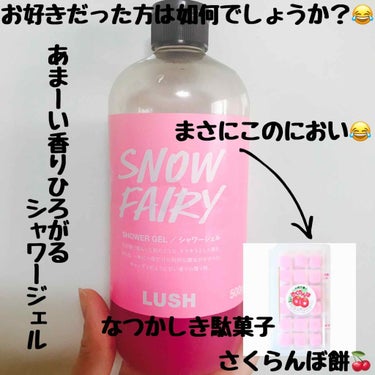 LUSH フェアリーキャンディ
〈シャワージェル〉

LUSHからクリスマスに合わせて
毎年登場するフェアリーキャンディシリーズの
シャワージェルです
お菓子のような甘い香りで
キラキラのラメが入った洗