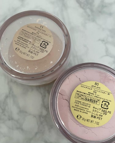 DECORTÉ フェイスパウダーのクチコミ「．

フェイスパウダーは
コスメデコルテを鬼リピート

今回は80 glow pink
だいぶ.....」（3枚目）