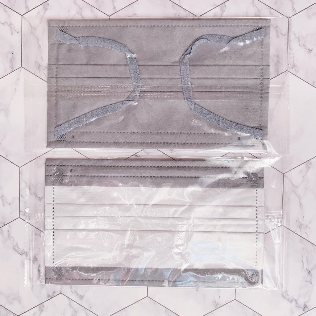 スパンレース不織布カラーマスク グレー/ISDG 医食同源ドットコム/マスクを使ったクチコミ（2枚目）