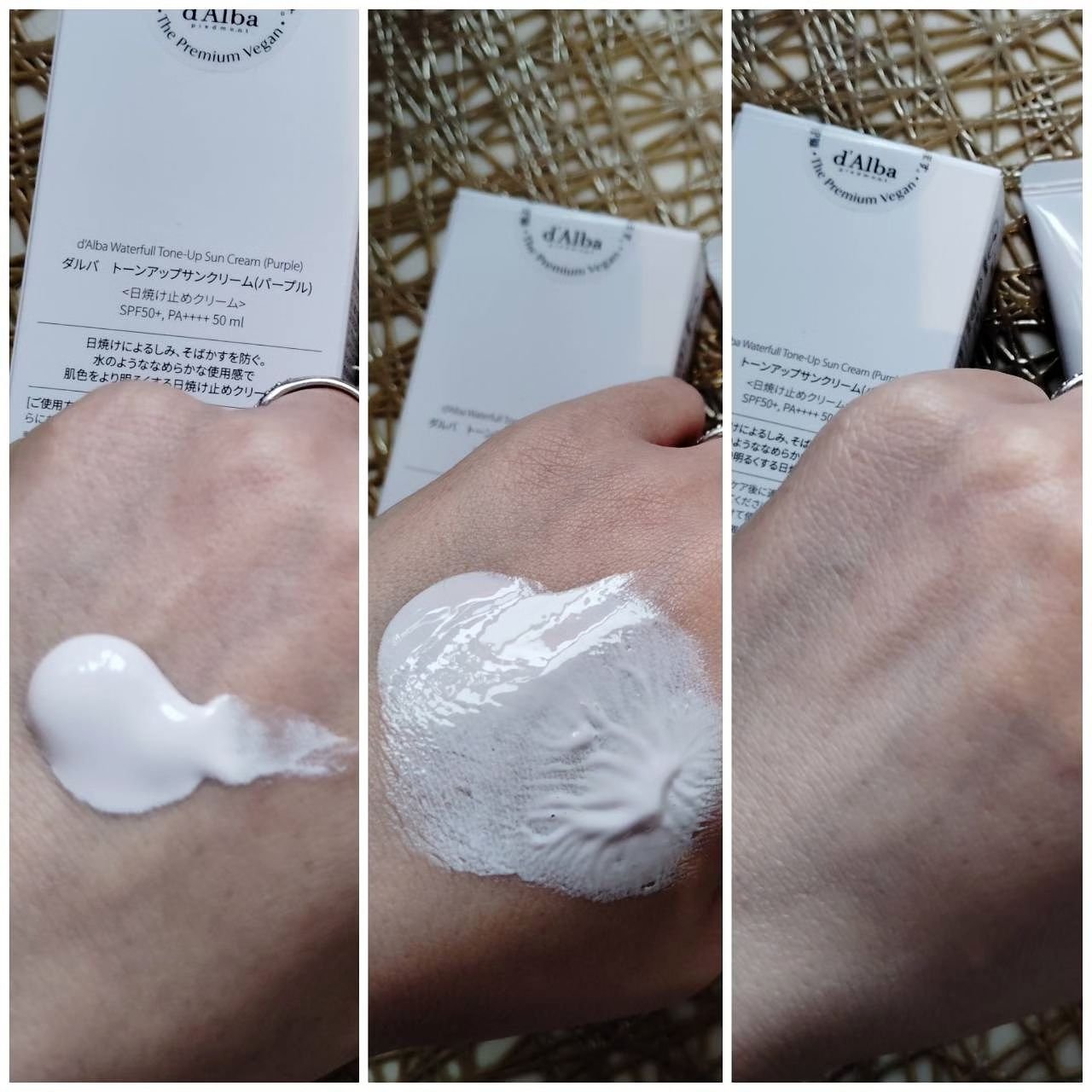 ダルバ ウォータフル トーンアップ サンクリーム(パープル)/ダルバ/日焼け止めクリームを使ったクチコミ（2枚目）