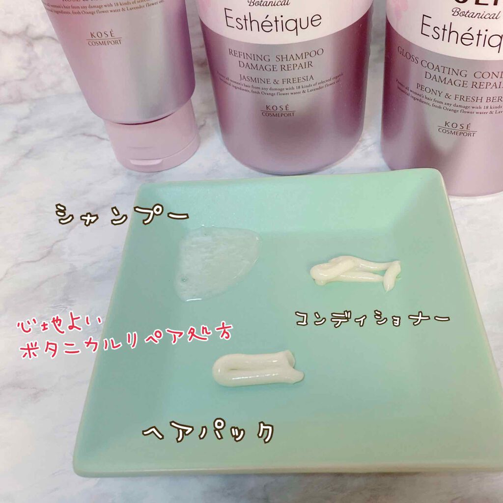 ボタニカル エステティーク リファイニング シャンプー／グロスコーティング コンディショナー(モイスト)/SSビオリス/市販シャンプーを使ったクチコミ（2枚目）
