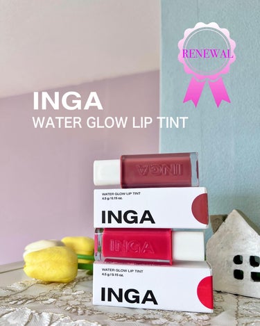 Water Glow Lip Tint 04 クラッシュ（Crush）/INGA/口紅を使ったクチコミ（1枚目）