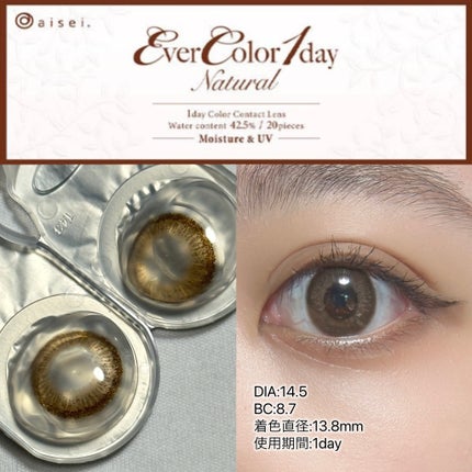 エバーカラーワンデー ナチュラル ナチュラルモカ/エバーカラー/ワンデー(1DAY)カラコンの画像