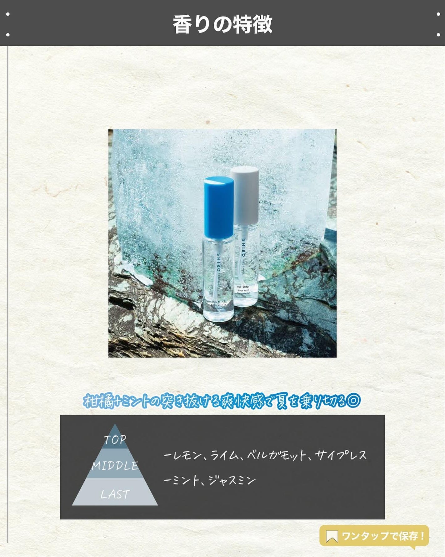 エスログ┊1日1分のモテ香水紹介 on LIPS 「.『数量限定シロ新作』🌳製品情報🌳SHIROアイスミントボディ..」(3枚目)